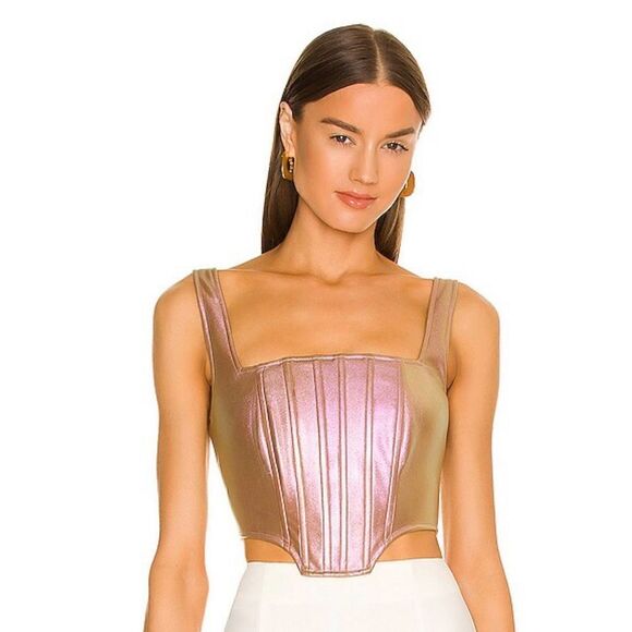 Nicholas Pia iridescent corset top in metallic rose NWT - Picture 1 of 4